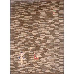 พรมขนสัตว์ถักมือสีน้ำตาลเบจ Nuray รุ่น Pae-1307 ลายแปลกใหม่ สำหรับห้องนั่งเล่น วัยรุ่น ขนาด 9x12 ฟุต ตกแต่งทางเดินในบ้าน - Product Image 1
