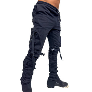 Pantalones de chándal de lana con serigrafía personalizada de alta calidad para hombre, pantalones de chándal apilados holgados de pierna ancha de nuevo diseño de lana - Product Image 4