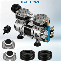Compresseur d'aération de bassin portable HCEM sans huile avec moteur AC 220V, refroidi par air, faible bruit, pompe à air à piston pour l'élevage de poissons