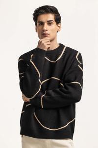 Suéter de Hombre de Lujo Personalizado de Tendencia 2025, Suéter de Punto de Manga Larga a Rayas, Cuello Redondo, Ropa de Hombre, Suéter de Algodón de Punto Acanalado - Product Image 5