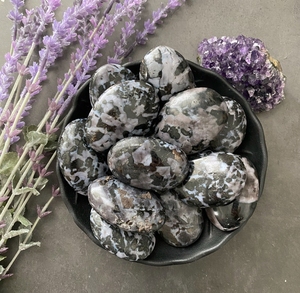 Pierre de palmier naturelle Indigo Merlinite gacro pierre puissante qui ouvre les canaux de spirituel et de compréhension roi de cristal - Product Image 1