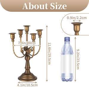 Small Metal Candlestick Holders for <b>Bronze</b> Farmhouse Table Centerpiece Decor Home Decor <b>Gift</b> - Product Image 4