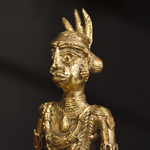 เชิงเทียนโลหะศิลปะ dhokra ทำด้วยมือขนาด13นิ้วเป็นมิตรกับสิ่งแวดล้อมสำหรับเต้น Gedi ของตกแต่งบ้านสำหรับ Diwali - Product Image 4