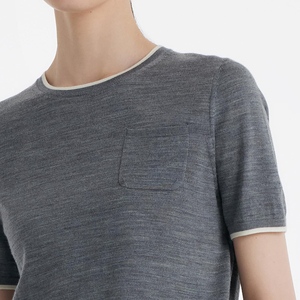 Camiseta de verano Lana Merino Seda Ropa de lujo Ropa de mujer Venta al por mayor Suéteres para camisa de mujer - Product Image 5