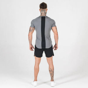 T-shirts de compression unis pour hommes de couleur unie pour vêtements d'extérieur/T-shirts de compression pour hommes teints en plaine de nouveau style pour le fitness - Product Image 5