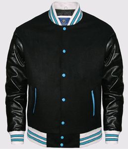 OEM chaqueta de béisbol personalizado Chenille bordado Logo mangas de cuero invierno Letterman Varsity chaqueta para los hombres - Product Image 5