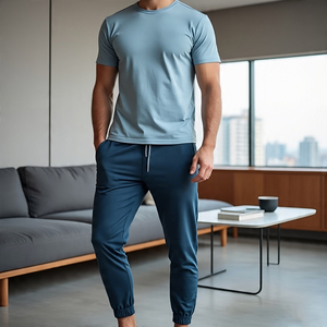 เสื้อทีเชิ้ตและกางเกงวอร์มสำหรับผู้ชายชุดวิ่งออกกำลังกายฟิตเนสชุดออกกำลังกายฤดูร้อนฤดูหนาว - Product Image 6