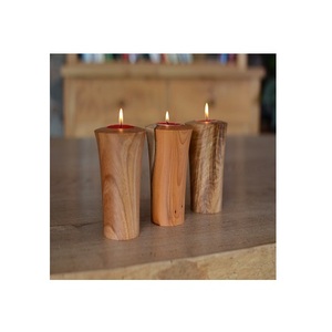 antique wood <b>tea</b> light candle pillar natural wooden colored polished finished <b>tea</b> light candle holder for home decoration - Product Image 1
