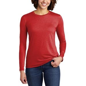T-shirts à manches longues pour femmes de haute qualité, 95% coton, 5% élasthanne, logo personnalisé imprimé, écologiques, anti-rides, respirants, unis - Product Image 2
