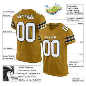 Camiseta de fútbol americano ligera de ajuste personalizado, uniforme de entrenamiento deportivo de Club sublimado transpirable para juego de práctica de equipo escolar - Product Image 4
