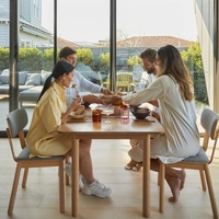 Ensemble de table à manger de luxe Kin, 4 pièces, bois d'acajou de haute qualité, couleur naturelle, pour appartement, meubles de maison