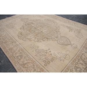 Tapis turc 9,2 x 12,6 pieds, tapis oriental vintage en laine beige - Product Image 2