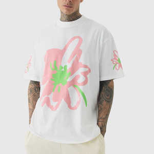Camiseta holgada de gran tamaño para hombre, servicio OEM, logotipo impreso, 100% algodón, ropa informal de talla grande para hombre, camiseta - Product Image 1