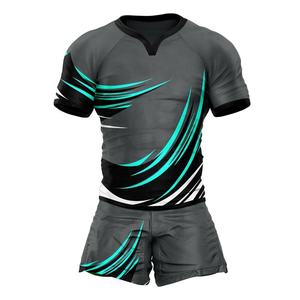 ชุดกีฬาเสื้อเจอร์ซีย์สำหรับใส่เล่นกีฬาเสื้อรักบี้พิมพ์ลายกางเกงขาสั้น - Product Image 6