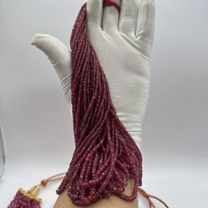 Cuentas Rondelle facetadas de alta calidad, cristal rojo rubí Natural, piedras preciosas de 2-4mm para la fabricación de joyas - Product Image 4