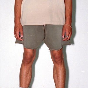Nuevos pantalones cortos 100% algodón Heavy Weight Washed Sun Faded Shorts Jogging Vintage Distressed Streetwear Pantalones cortos lavados con ácido para hombre - Product Image 5