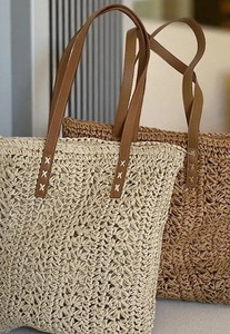 Woven <b>Straw</b> Beach Tote Bag Boho Summer <b>Handbag</b> - Product Image 4