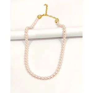 Kundan and Pink Pearl <b>Set</b> Exquisite Kundan Worked Pink Pearl Necklaces - Product Image 1