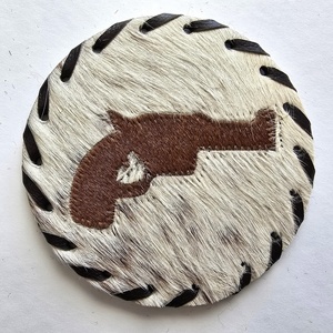 Sous-verres en cuir de vachette faits à la main, sous-verres pour boissons, décoration d'intérieur, accessoires pour café, sous-verres en cuir, cadeau de Noël western - Product Image 2