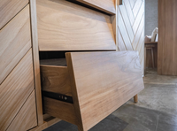 Buffet de rangement en teck massif pour restaurant, hôtel, villa, complexe hôtelier, café, mobilier commercial pour l'hôtellerie, vente en gros