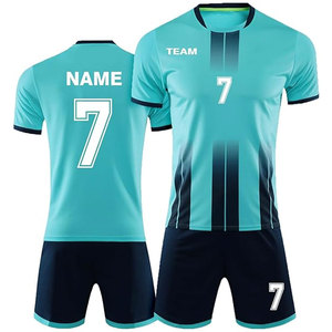 Uniformes de Fútbol Personalizados con Camisetas y Pantalones Cortos Impresos a Medida para Adultos Unisex, Color Personalizado, Manga Corta, 100% Poliéster - Product Image 2