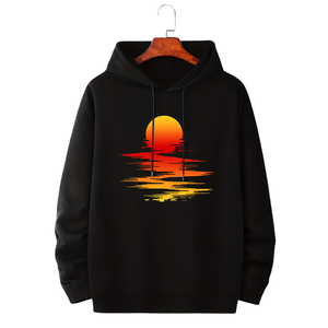 Sudadera con capucha con estampado de puesta de sol romántica Unisex nueva moda Casual pulóver sudadera 100% algodón invierno bordado ropa Unisex para - Product Image 4