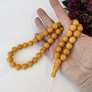 Misbaha de Ámbar, 45 Cuentas Redondas de Ámbar Natural Color Caramelo - Product Image 2