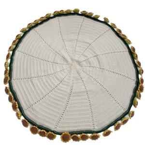 Handmade Cotton Crochet Blanket with Sunflower Lily of Valley Rose <b>Bouquet</b> Custom <b>Artificial</b> Flowers Textile & Fabric Craft - Product Image 6