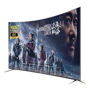 Téléviseur intelligent LED incurvé d'origine de 65 pouces, 4K Ultra HD HDR, système d'exploitation Android, prise en charge multilingue, ISDB/PAL/Ntsc, fréquence de rafraîchissement, noir/argent M - Product Image 2