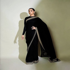 Saree Sarees ส่าหรี,ชุดส่าหรีผ้าไหม Banarasi หนักงานปักสำหรับงานแต่งงาน - Product Image 2