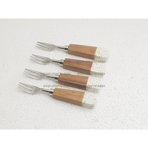 ชุดเครื่องใช้บนโต๊ะอาหารสไตล์คลาสสิกมีดสแตนเลสพร้อมที่จับไม้เรซินชุดเครื่องใช้บนโต๊ะอาหารดีไซน์วินเทจชุดเครื่องใช้บนโต๊ะอาหาร - Product Image 1