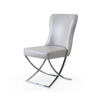 Chaise de salle à manger moderne en métal exclusif avec revêtement et pieds chromés, mobilier de salle à manger de haute qualité pour la maison, l'hôtel et le restaurant