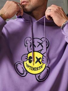 เสื้อฮู้ดดี้โอเวอร์ไซส์ผ้าฟลีซหนานุ่มพิมพ์โลโก้ตามสั่งสำหรับผู้ชาย สไตล์สตรีทแวร์ | ผู้ผลิตสินค้าขายส่งสำหรับฤดูหนาว - Product Image 2