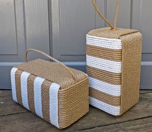 JETTY Butée de porte en corde, 10 ou 20 lb, utilisation en extérieur, poing de singe, décor nautique, butée de porte à nœud de poing de singe - Product Image 1