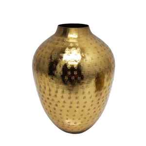 Vase à fleurs martelé en laiton couleur or Pot de fleur de Style américain pour salon et dessus de Table pièce maîtresse à la main 2023 - Product Image 2