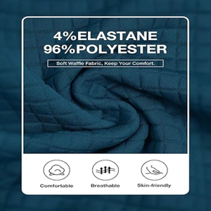 Short de gym décontracté stretch gaufré respirant élastique taille moyenne cordon de serrage teint uni Service OEM solide Bermuda pour hommes - Product Image 5