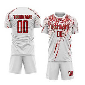 Conjunto de Uniforme de Fútbol Profesional Sublimado Personalizado, 100% Poliéster, Antibacteriano, Ligero, Mangas Cortas, Logotipo Frontal - Product Image 1