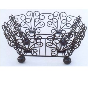 Cesta de Frutas Decorativa para Mesa de Desayuno, Cesta de Almacenamiento de Alimentos para Mesa de Restaurante de Hotel, con Recubrimiento de Polvo Negro - Product Image 2