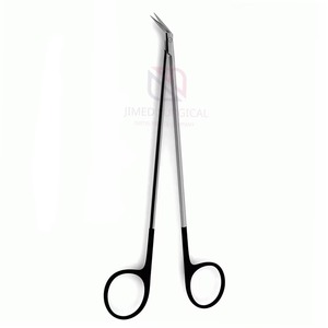 Tijeras Vasculares DeBakey Manuales Reutilizables de Alta Calidad, Hoja Angulada de 10 mm, Mango Recubierto de Negro, Acero Inoxidable, Precisión Quirúrgica - Product Image 1