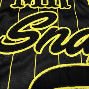 Vente en gros de haute qualité Transfert de chaleur Maillot de baseball surdimensionné en sergé personnalisé - Product Image 6