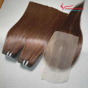 Extensiones de Cabello Liso Natural en Paquetes de Color, Doble Trama a Máquina, Calidad Súper Doble, Listas para Enviar a Precio de Mayoreo - Product Image 2
