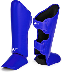 Venta al por mayor personalizado profesional Muay Thai espinilleras PU cuero almohadillas de boxeo para Kickboxing MMA entrenamiento - Product Image 3