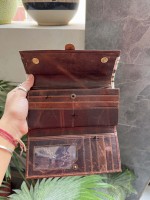 Pochette portefeuille en cuir de vachette à motif western, couleur marron, en cuir de vachette à poils, vente chaude, cadeau pour femme