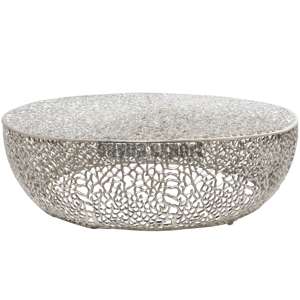 Table basse enduite de poudre noire de conception de corail en métal d'artisanat - Product Image 6