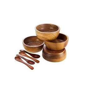 Wooden Bowl with Spoon and Home and Dinner <b>Table</b> Rice and Salad Serving Wooden Bowl Hot Sale - Product Image 2