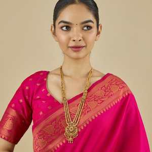 Antique Fashion Women's Wedding Layered <b>Necklace</b> with Gold Polish Ruby Synthetic Stones Zinc Alloy Tassel 182692 - Product Image 1
