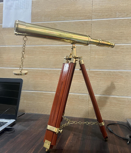 18 Inch Brass Telescope with 25 Inch Adjustable Wooden <b>Tripod</b> Handmade Stand Brass Telescope Best Item for Gift - Product Image 1