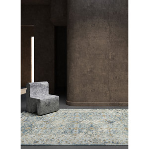 Alfombra de Lana Anudada a Mano Erbe, Azul PKWL-8012, 9x12, Rectangular, con Medallón Abstracto, para Entrada, Pasillo o Sala de Estar, Hecha a Mano - Product Image 5