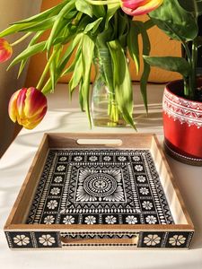 100% Premium Quality Eco-Friendly Handmade Rectangle Buffalo Horn Bone Inlay <b>Antique</b> Imitation Tray for Wedding & Home Decor - Product Image 6