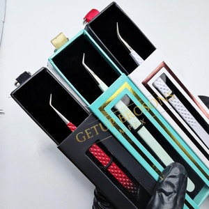 แหนบดึงขนตา GETUP BROSONS IMPEX 45 รุ่นบางยาว สแตนเลสสตีล ปลายเรียบสีเงิน ป้องกันแม่เหล็ก ป้องกันไฟฟ้าสถิตย์ ขนาด 10 มม. จับถนัดมือ - Product Image 1